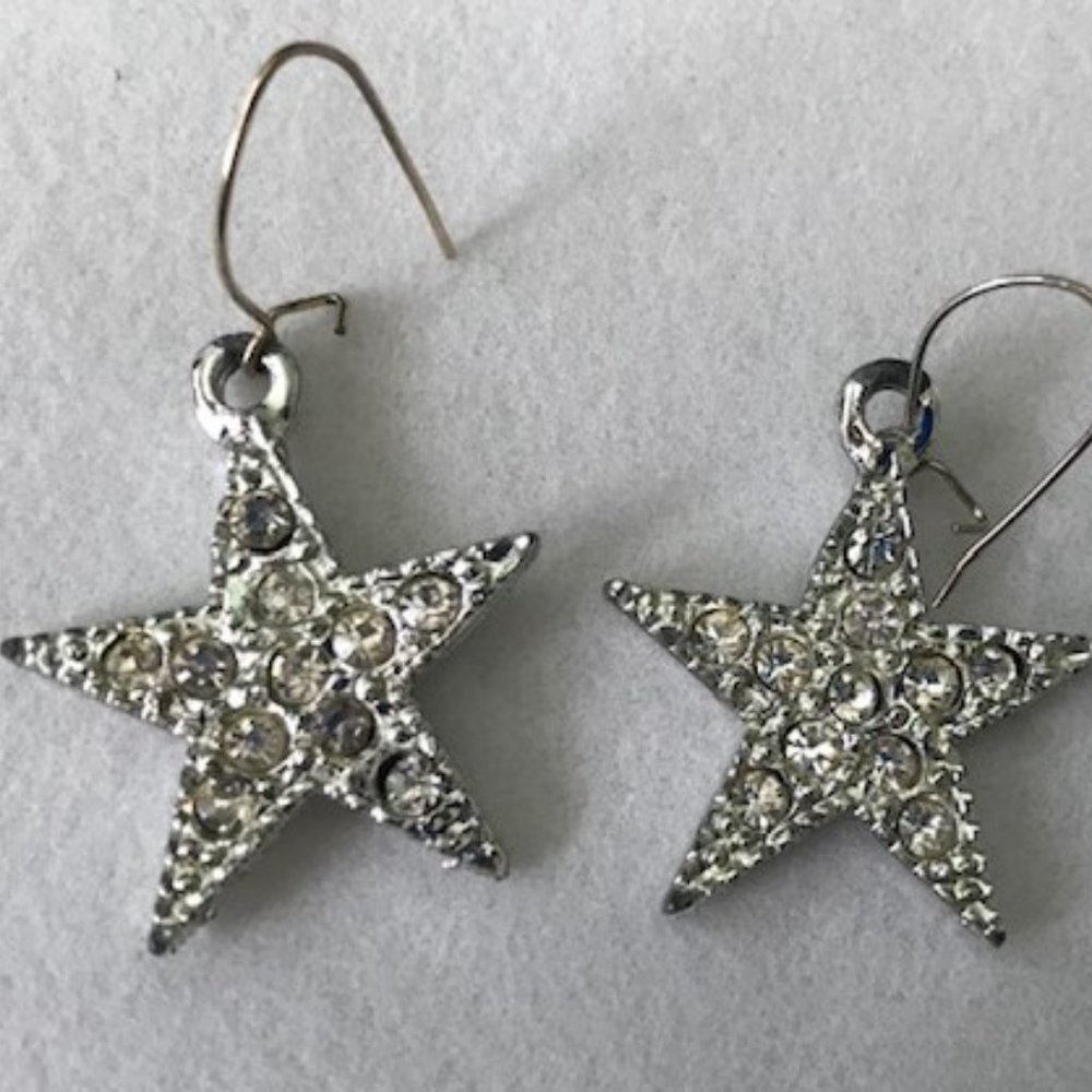 Fun Disco Rhinestone Star Earrings - Vintage 1960s-FREE with Purchase*